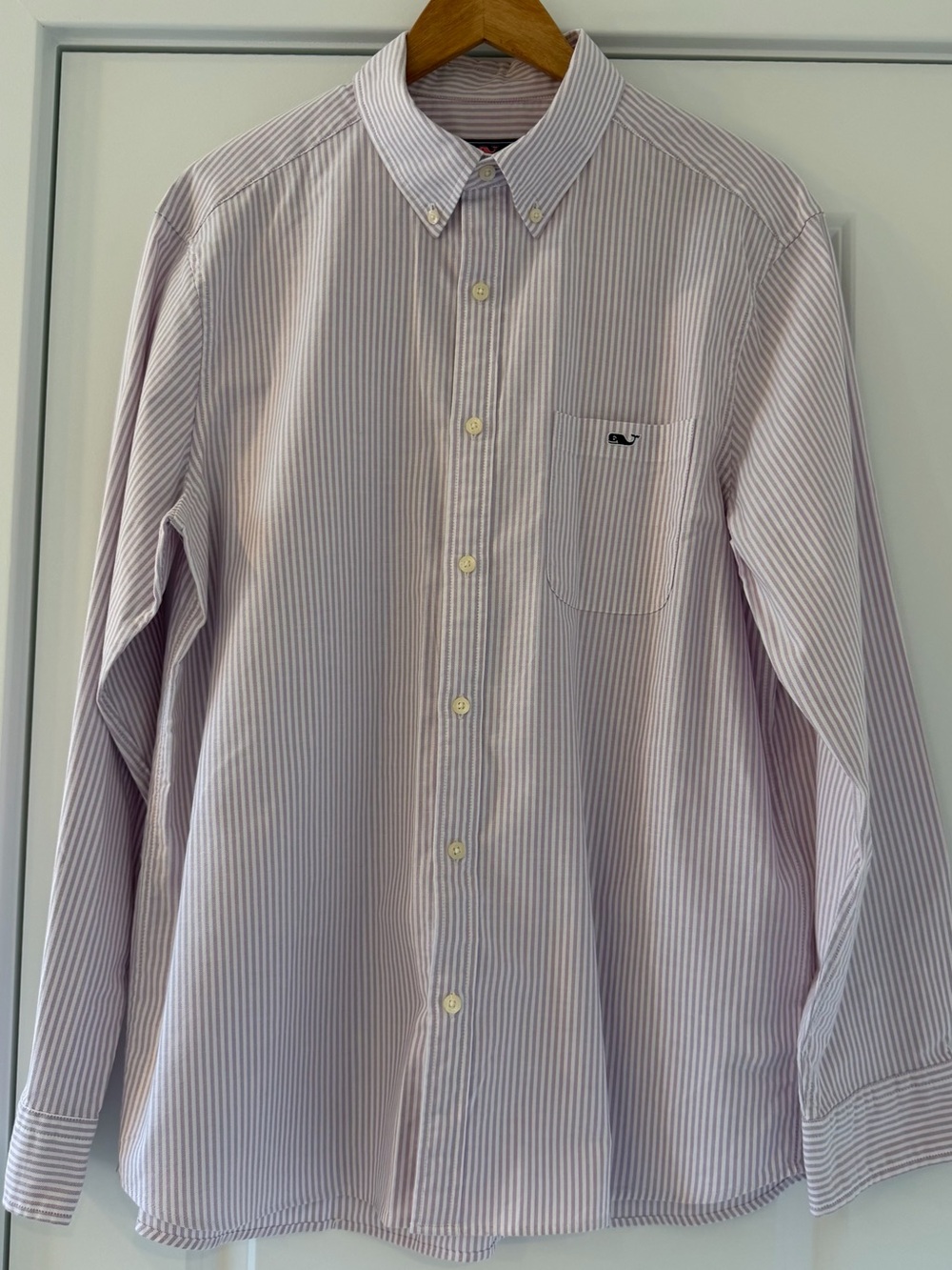 Vineyard Vines Men’s Lavender & White Striped Button-Down Shirt - Size L